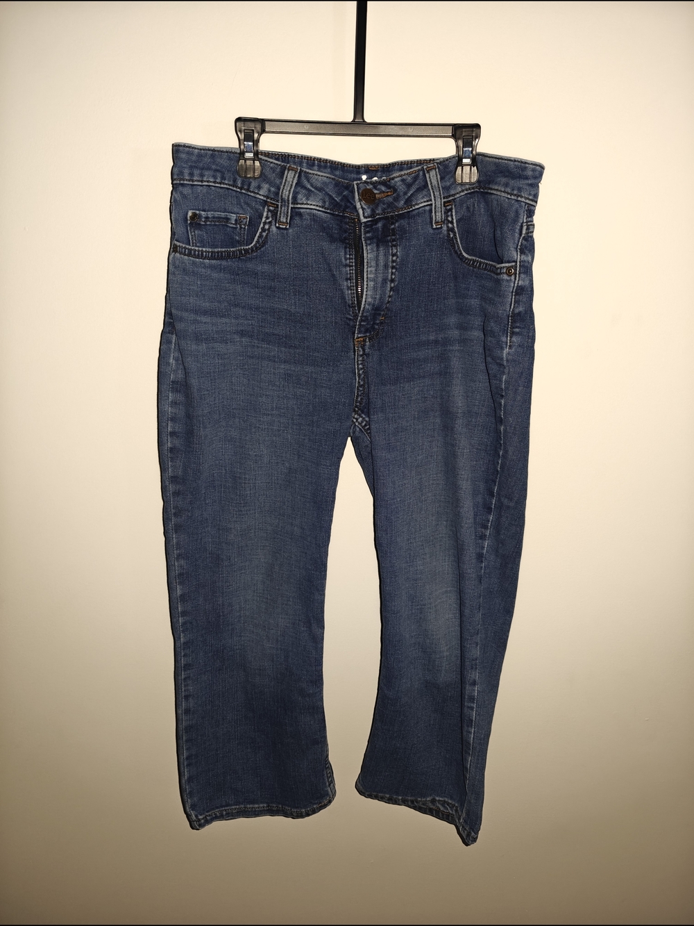 Lee Women's Cropped Straight Jeans in Dark Blue